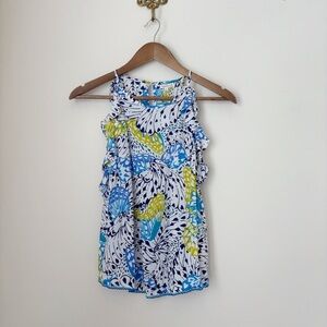 Poupette St Barth Alida Butterfly Print Tank Top XS Blue Ailes NEW NWT